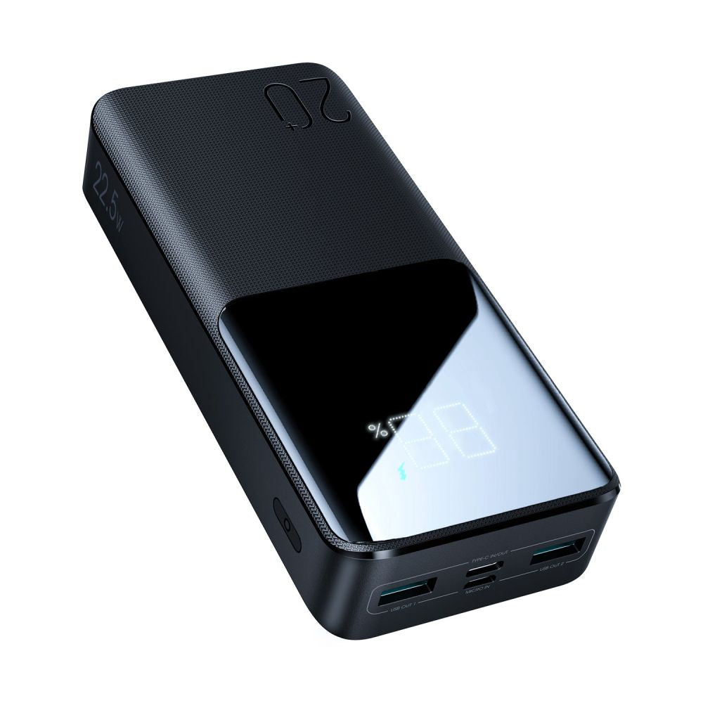 Batteria Esterna Joyroom, 20000mAh, 22.5W, QC + PD, 1 x USB-C - 2 x USB-A, Nera JR-QP192