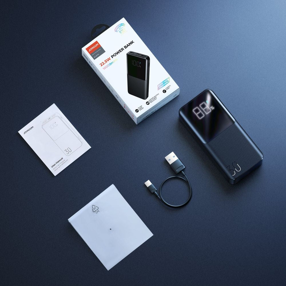Batteria Esterna Joyroom JR-QP193, 30000mAh, 22.5W, QC + PD, 1 x USB-C - 2 x USB-A, Nera