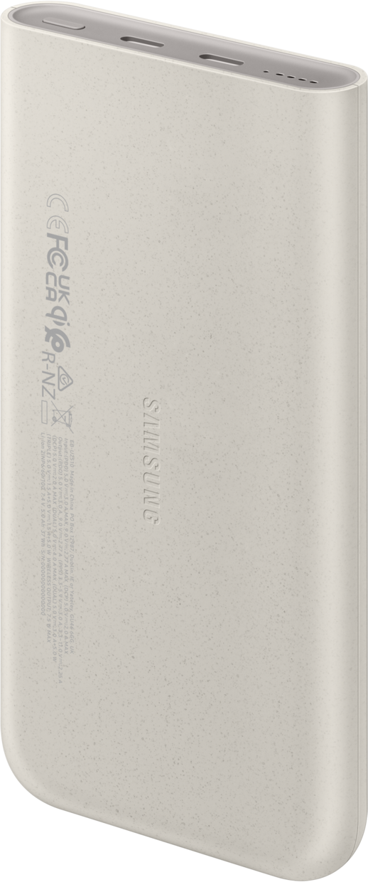 Samsung Wireless External Battery, 10000mAh, 25W, PD + FQI, 1 x QI - 2 x USB-C, Beige EB-U2510XUEGEU