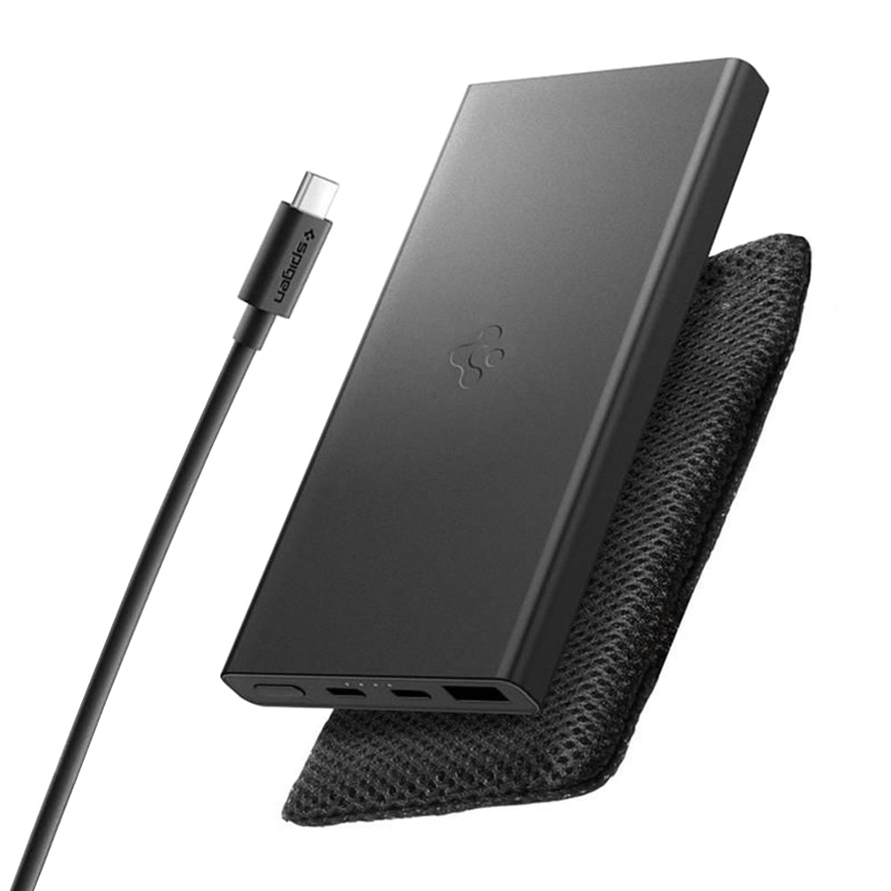 Batteria Esterna Spigen Essential, 10000mAh, 22.5W, QC + PD, 1 x USB-A - 2 x USB-C, Nera ABA09431