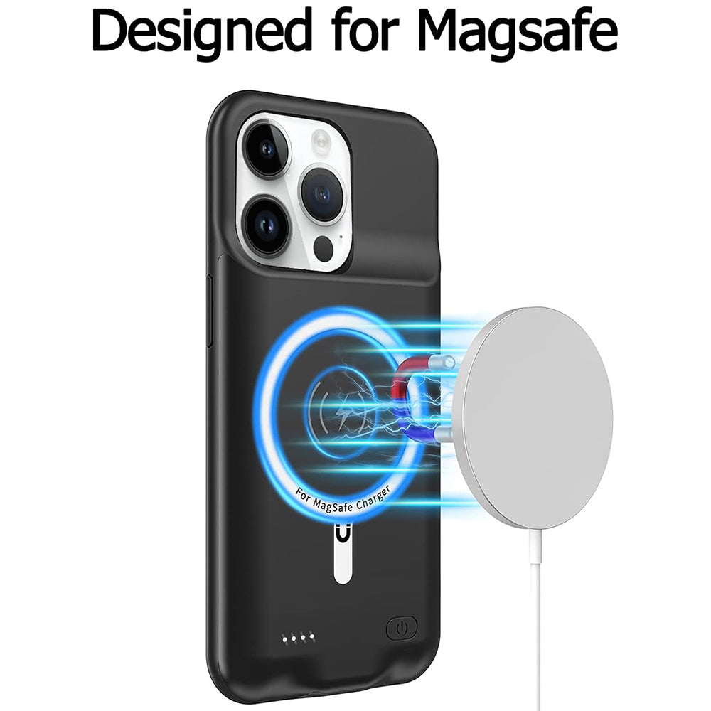 Batteria Esterna Tipo Custodia Wireless Techsuit Power Pro Battery per Apple iPhone 15 Plus, 8500mAh, Nera