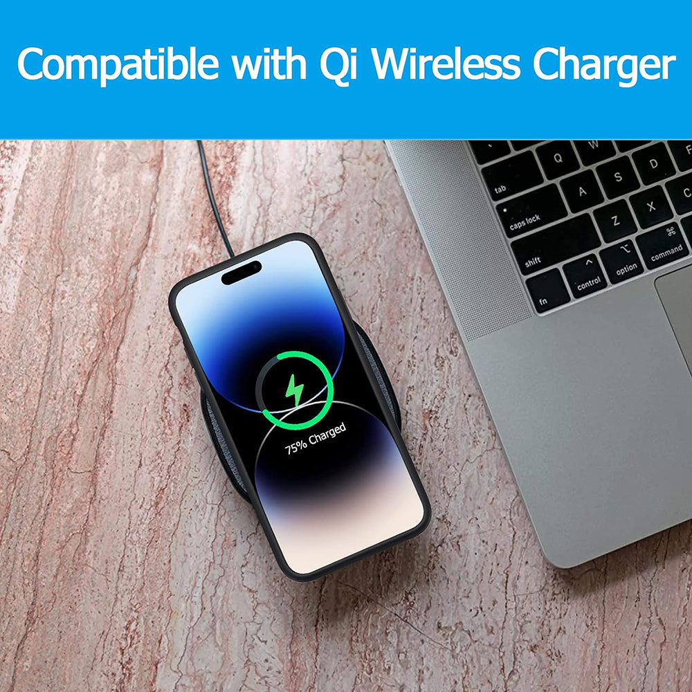 Batteria Esterna Tipo Custodia Wireless Techsuit Power Pro Battery per Apple iPhone 15 Pro, 7000mAh, Nera