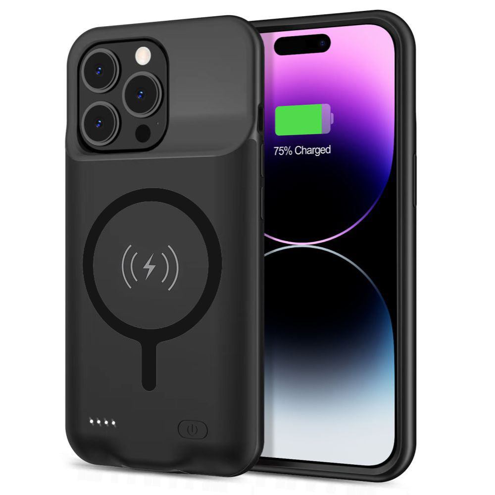 Batteria Esterna Tipo Custodia Wireless Techsuit Power Pro Battery per Apple iPhone 15 Pro Max, 8500mAh, Nera