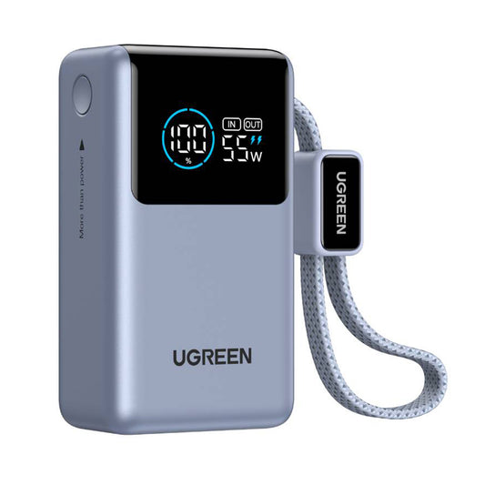 Batteria Esterna UGREEN Nexode Pro PB727 (75701B), 10000mAh, 55W, QC + PD, 1 x USB-A - 2 x USB-C, Grigio