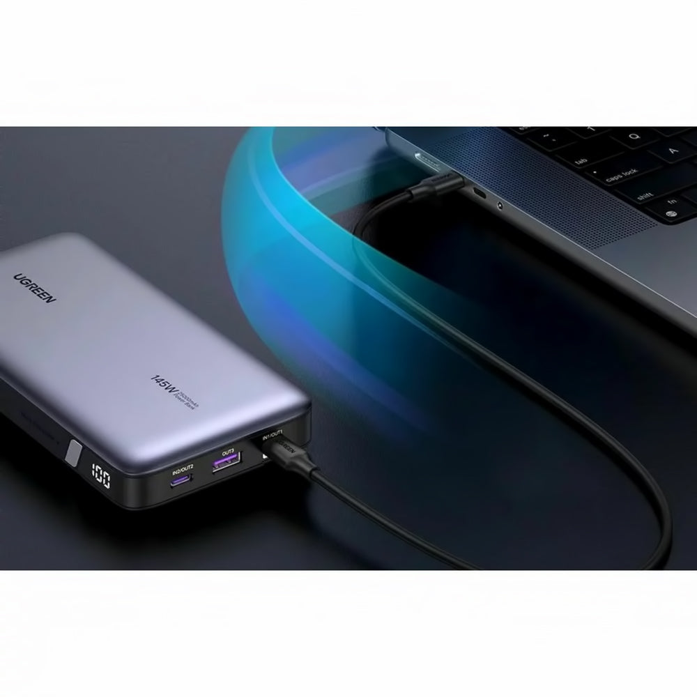 UGREEN PB205 External Battery, 25000mAh, 145W, QC + PD, 1 x USB-A - 2 x USB-C, Gray