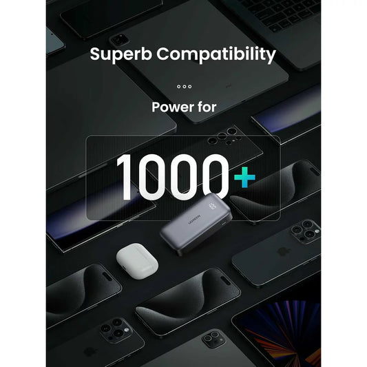 UGREEN PB502 Batteria esterna, 10000mAh, 30W, QC + PD, 1 x USB-A - 1 x USB-C, Grigio