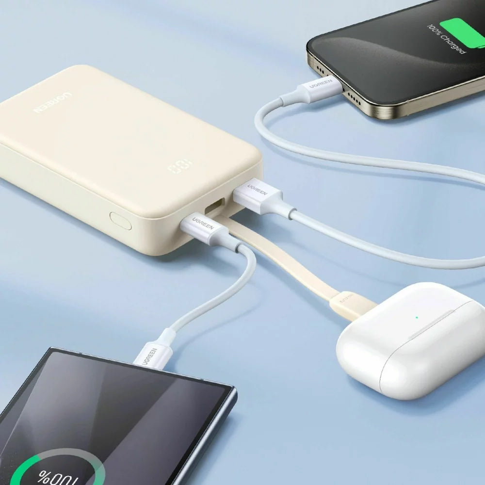 Batteria Esterna UGREEN PB505, 20000mAh, 22.5W, QC + PD, 1 x USB-A - 2 x USB-C, Beige