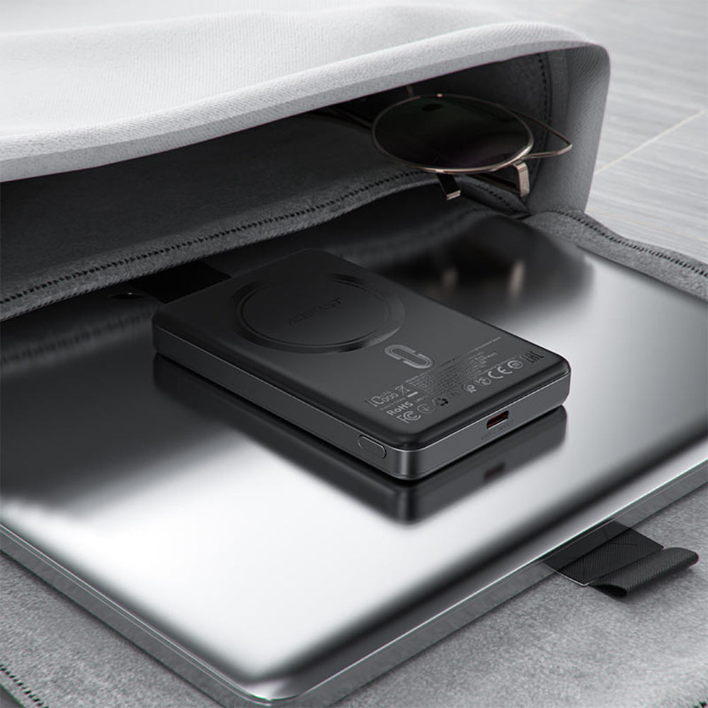 Batteria Esterna Wireless Acefast M12, 10000mAh, 20W, PD + FQI, 1 x QI - 1 x USB-C, Nera