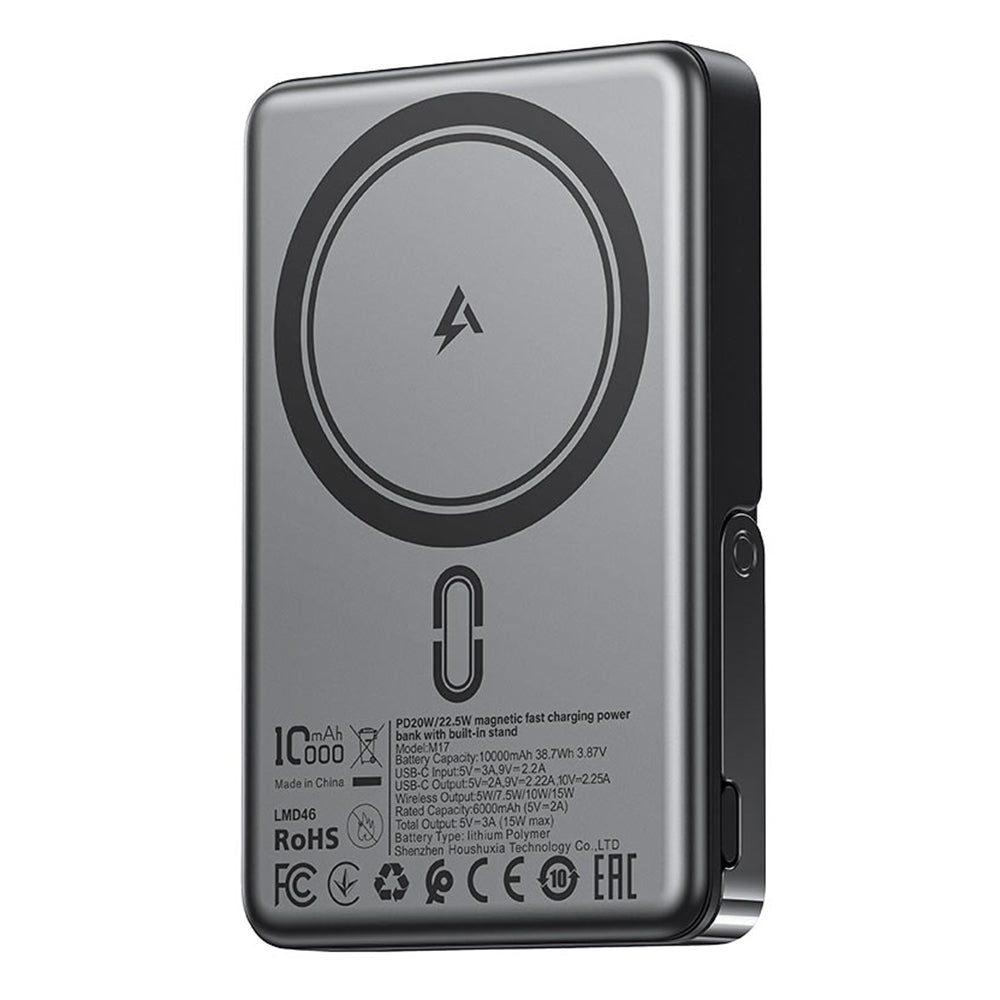 Batteria Esterna Wireless Acefast M17, 10000mAh, 22.5W, PD + FQI, 1 x QI - 1 x USB-C, Nera