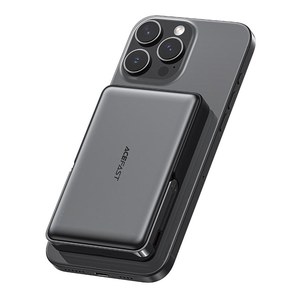 Batteria Esterna Wireless Acefast M17, 10000mAh, 22.5W, PD + FQI, 1 x QI - 1 x USB-C, Nera