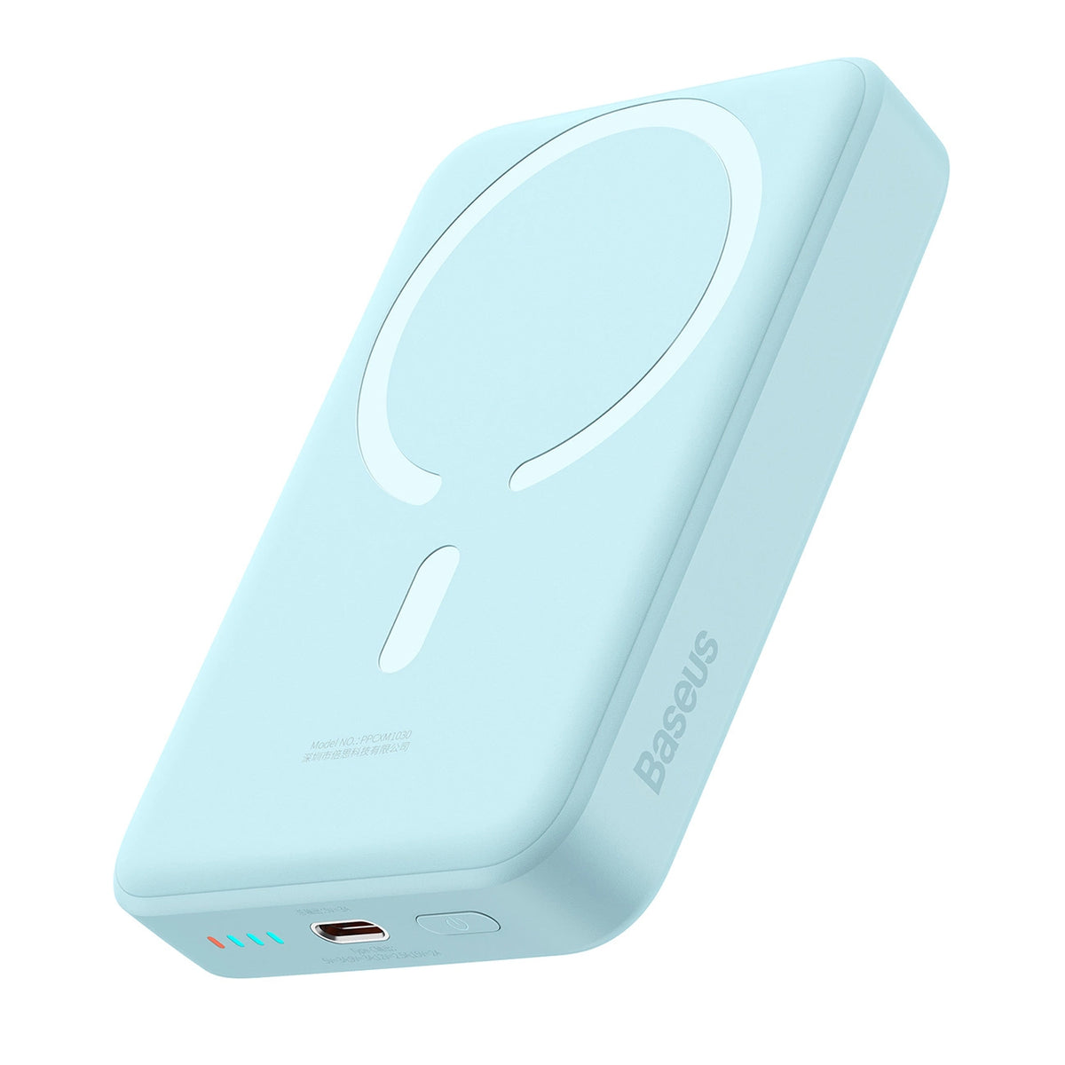 Batteria Esterna Wireless Baseus Magnetic Mini, 10000mAh, 30W, PD + FQI, 1 x QI - 1 x USB-C, Blu PPCX110203