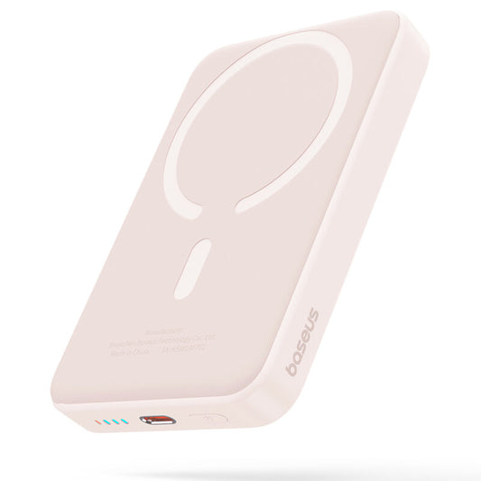 Batteria Esterna Wireless Baseus Magnetic Mini, 10000mAh, 20W, PD + FQI, 1 x QI - 1 x USB-C, Rosa P10059001413-00