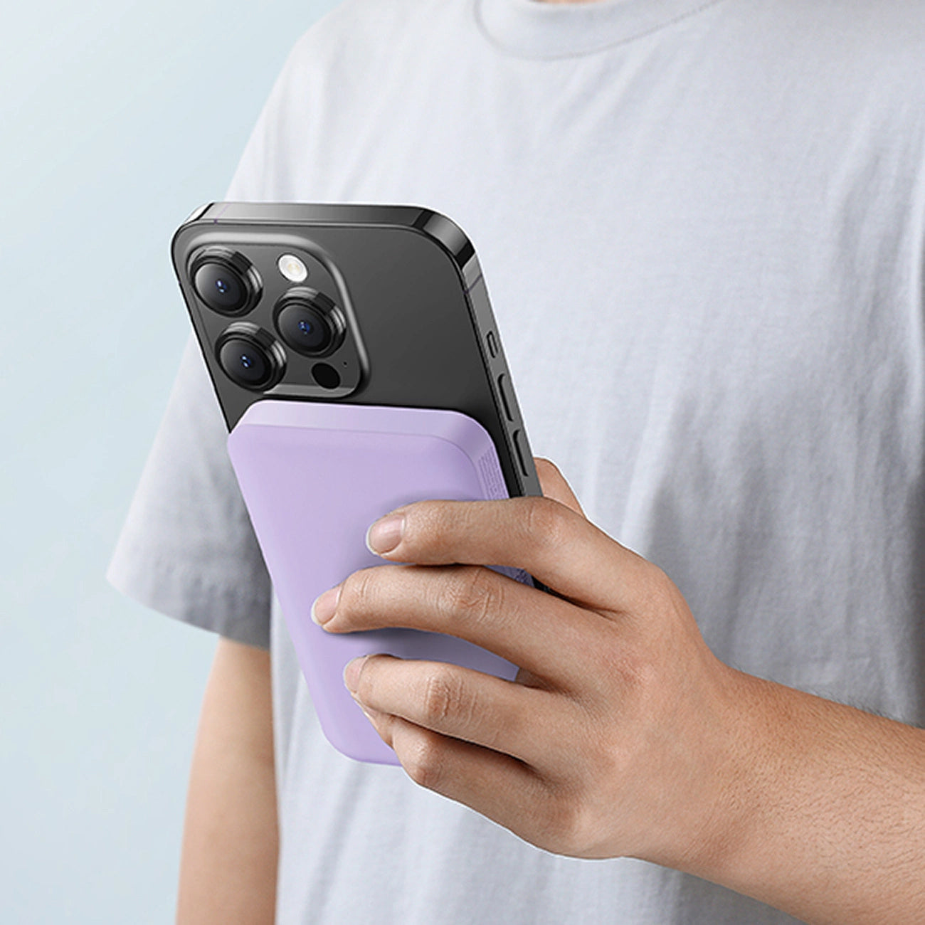 Baseus Magnetic Mini Wireless External Battery, 5000mAh, 20W, PD + FQI, 1 x QI - 1 x USB-C, Purple P10022107513