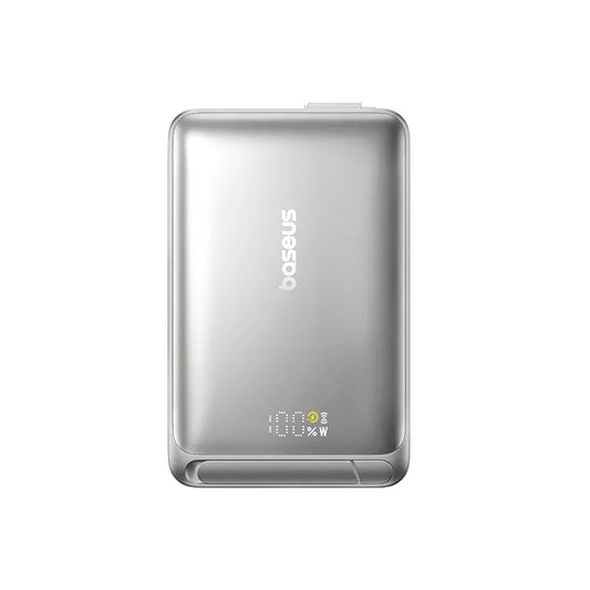 Batteria Esterna Wireless Baseus Nomos Kickstand, 10000mAh, 45W, PD + QI, 1 x QI - 1 x USB-C, Nera P10078800843-00
