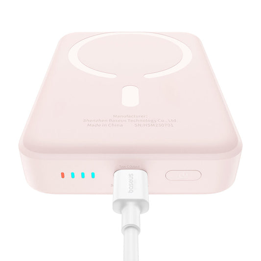 Batteria Esterna Wireless Baseus Magnetic Mini, 10000mAh, 20W, PD + FQI, 1 x QI - 1 x USB-C, Rosa P10059001413-00