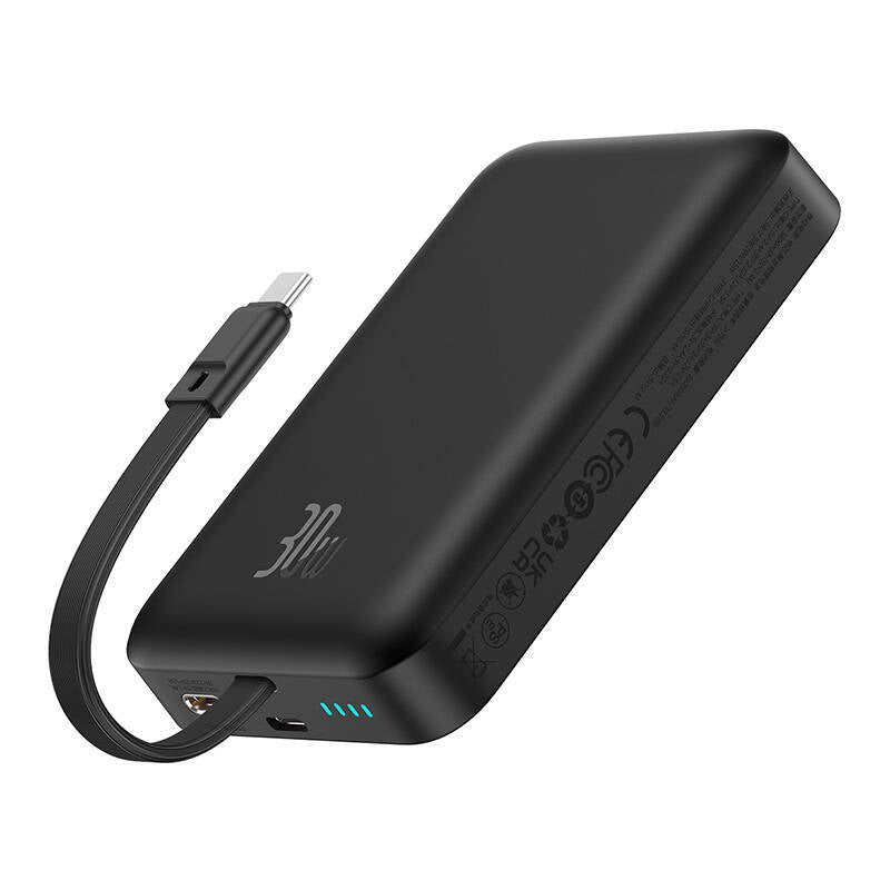 Batteria Esterna Wireless Baseus Magnetic Mini, 10000mAh, 30W, PD + FQI, 1 x QI - 2 x USB-C, Nera P1002210B113-00