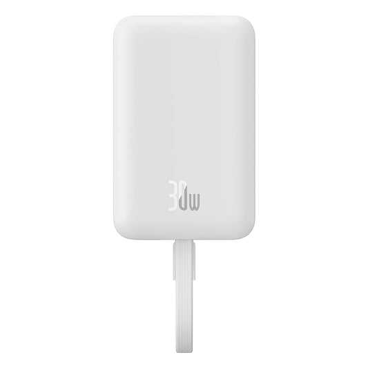 Batteria Esterna Wireless Baseus Magnetic Mini, 10000mAh, 30W, PD + FQI, 1 x QI - 2 x USB-C, Bianca P1002210B223-00