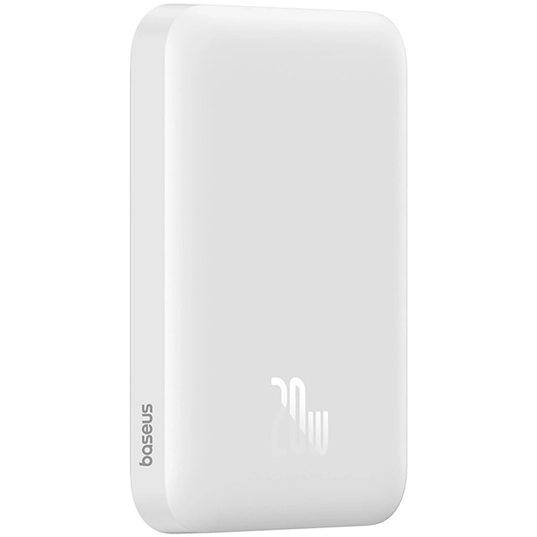 Batteria Esterna Wireless Baseus Magnetic Mini, 6000mAh, 20W, PD + FQI, 1 x QI - 1 x USB-C, Bianca P10059002223-00
