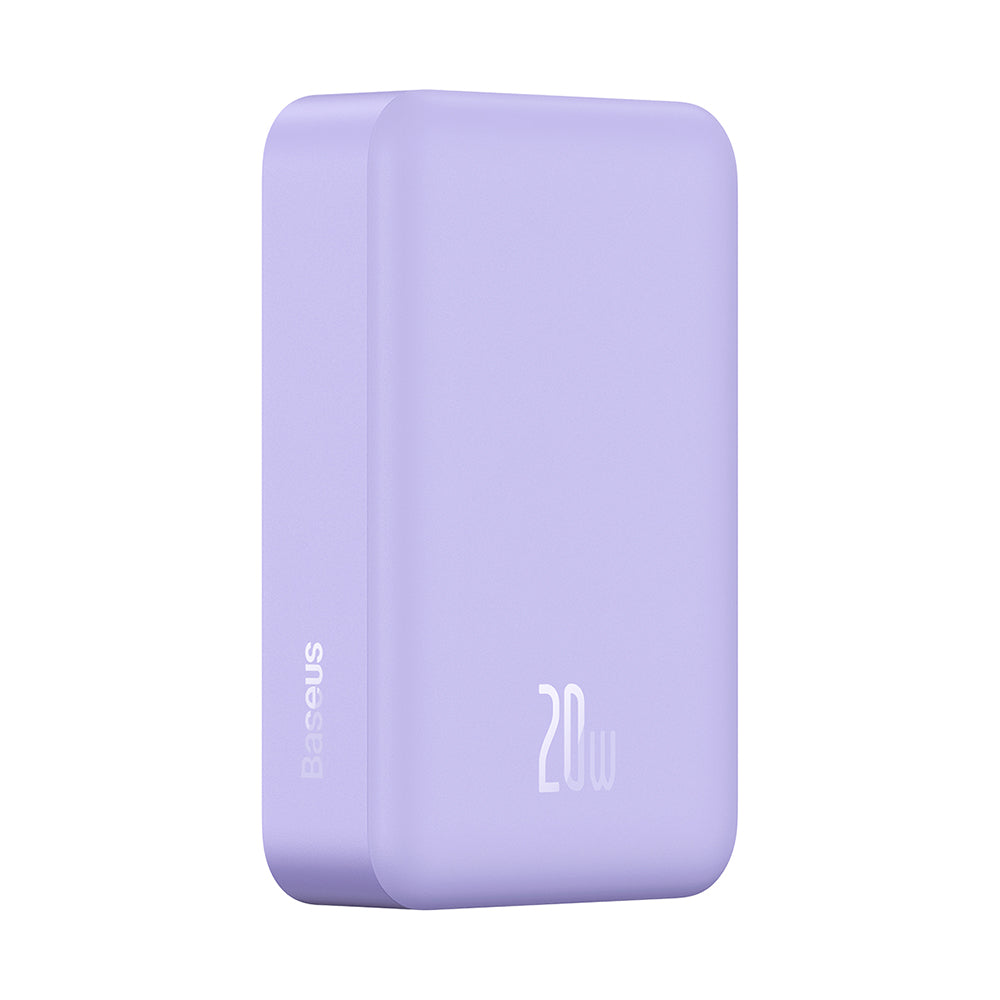 Batteria Esterna Wireless Baseus Magnetic Mini, 20000mAh, 20W, PD + FQI, 1 x QI - 1 x USB-C, Viola PPCX150005