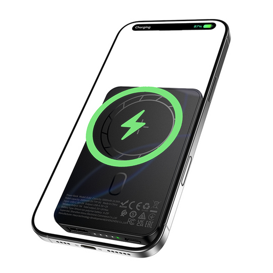 Batteria Esterna Wireless Borofone BJ82 Dawn, 5000mAh, 10W, 1 x QI - 1 x USB-A, Nera