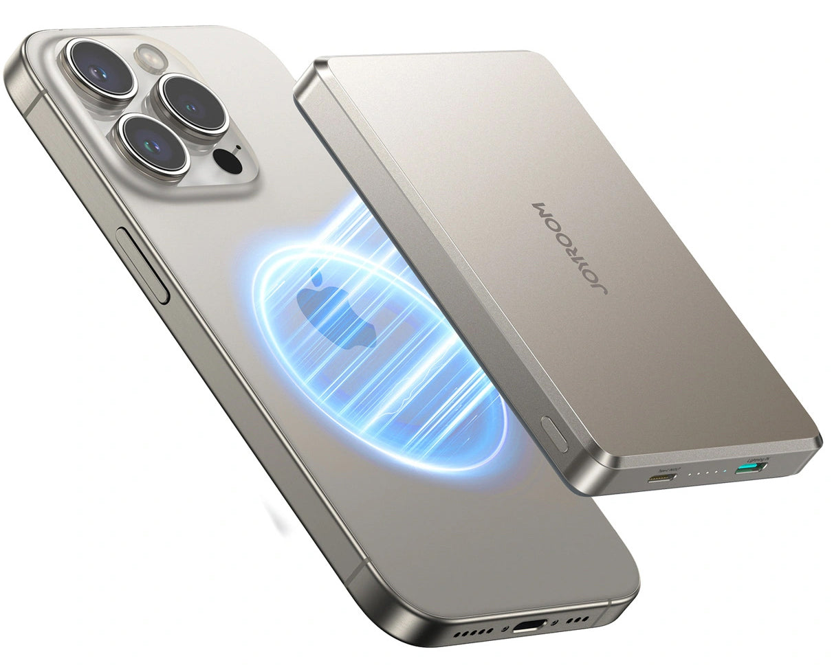 Batteria Esterna Wireless Joyroom JR-PBM08 Pro, 10000mAh, 22.5W, PD + FQI, 1 x QI - 2 x USB-C, Beige