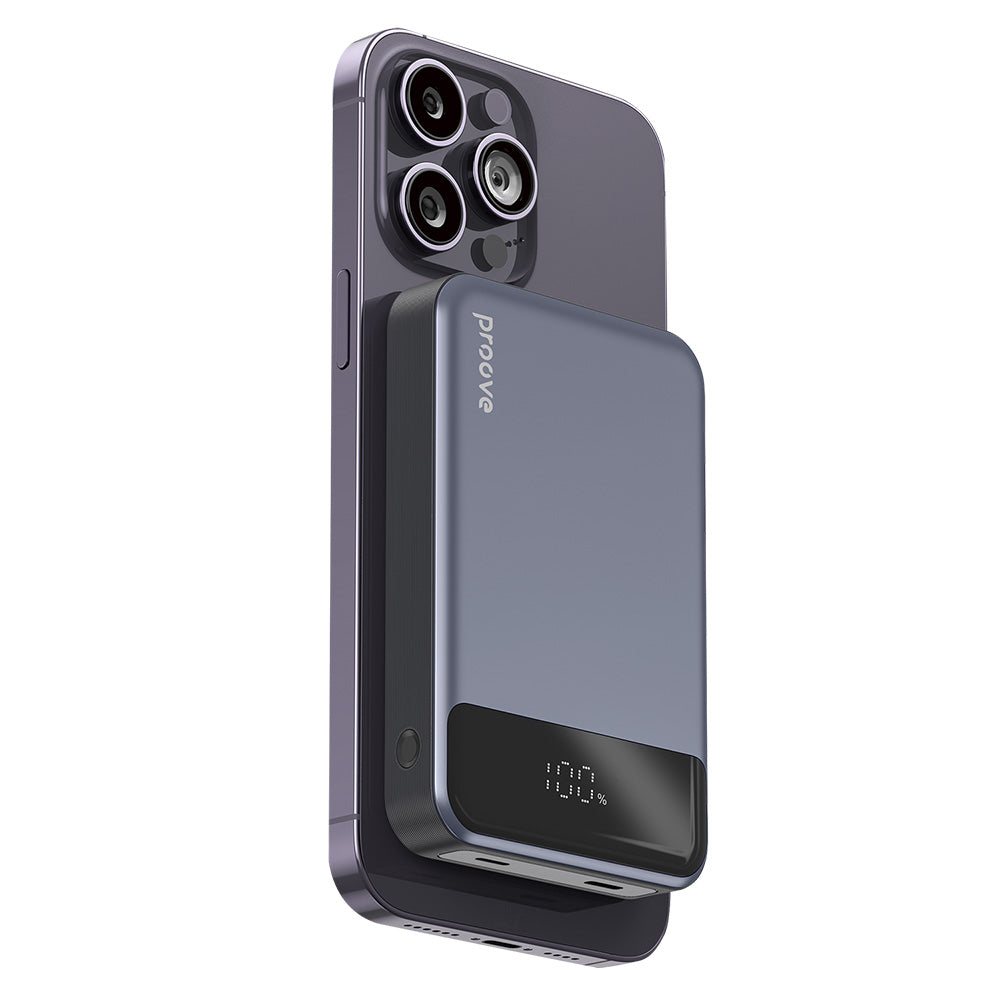 Batteria Esterna Wireless Proove Hoodman, 10000mAh, 20W, PD + FQI, 1 x QI - 1 x USB-C, Grigio PBH120010003