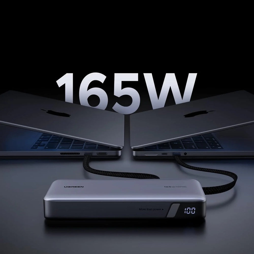 Batteria Esterna UGREEN PB726 (55995B), 25000mAh, 165W, QC + PD, 1 x USB-A - 3 x USB-C, Grigio
