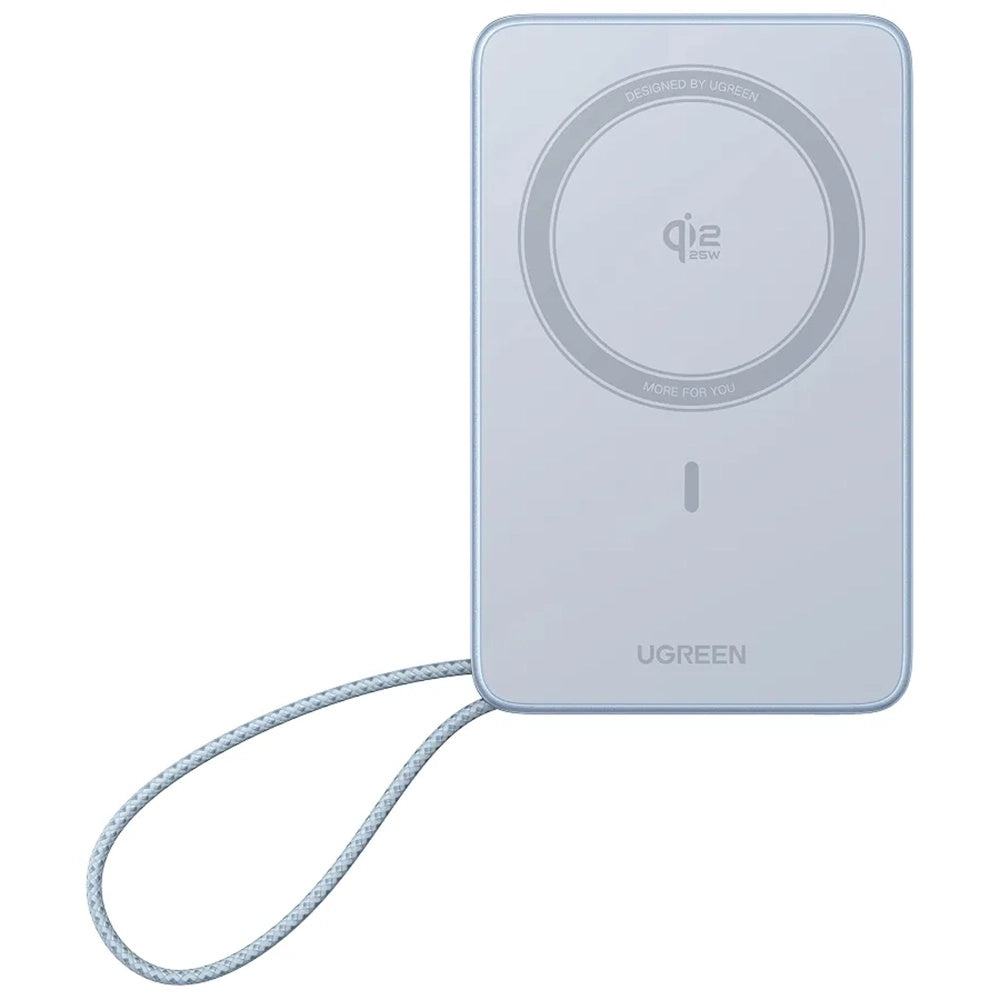 Batteria Esterna Wireless UGREEN MagFlow PB773 (65958B), 10000mAh, 25W, PD + FQI, 1 x QI - 2 x USB-C, Blu
