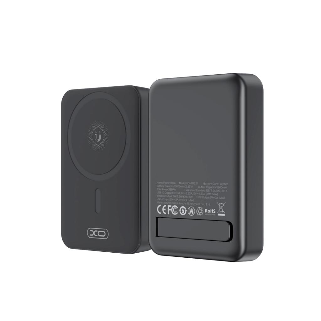 Batteria Esterna Wireless XO Design PR231, 10000mAh, 20W, PD + FQI, 1 x QI - 1 x USB-C, Nera