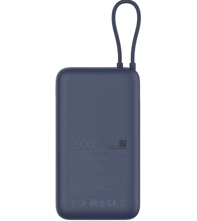 Batteria Esterna Xiaomi, 20000mAh, 33W, QC + PD, 1 x USB-A - 2 x USB-C, Blu BHR8975GL