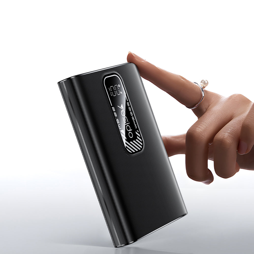 Batteria Esterna Yesido YP92, 5000mAh, 22.5W, QC + PD, 1 x USB-A - 1 x USB-C, Nera