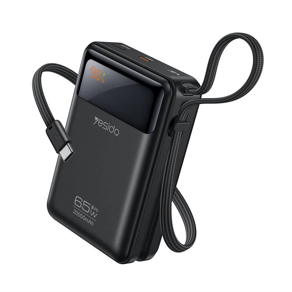 Batteria Esterna Yesido YP97, 20000mAh, 65W, PD, 2 x USB-C, Grigio
