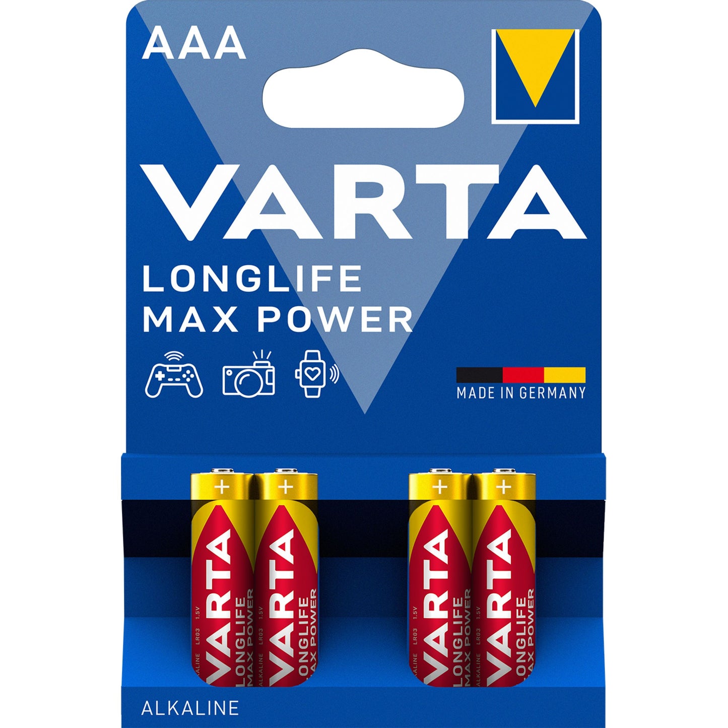 Batteria Varta Longlife Max Power 4703, AAA / LR3, Set 4 pezzi