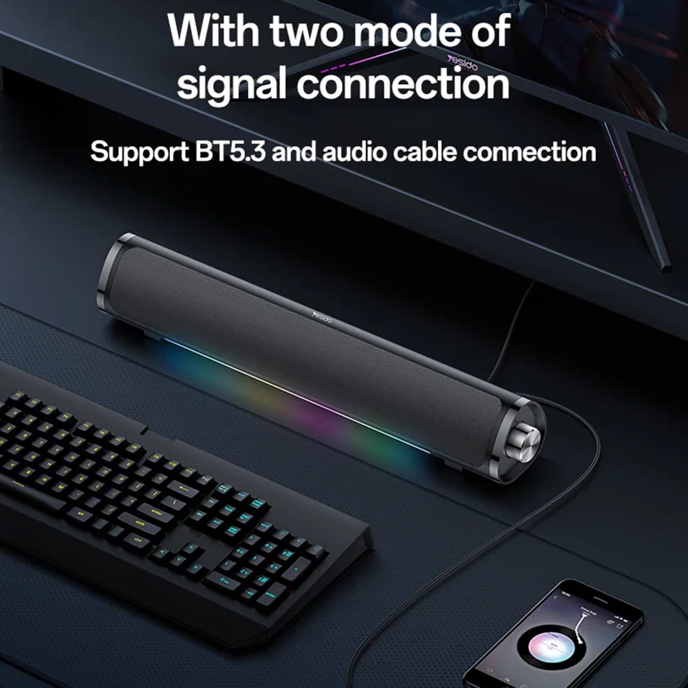 Cassa Bluetooth Yesido YSW27, 10W, RGB, Nera