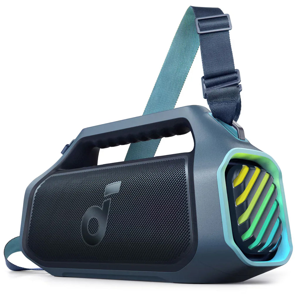 Cassa Portatile Bluetooth Anker SoundCore Boom 2 Plus, 140W, TWS, RGB, Impermeabile, Blu A3134031