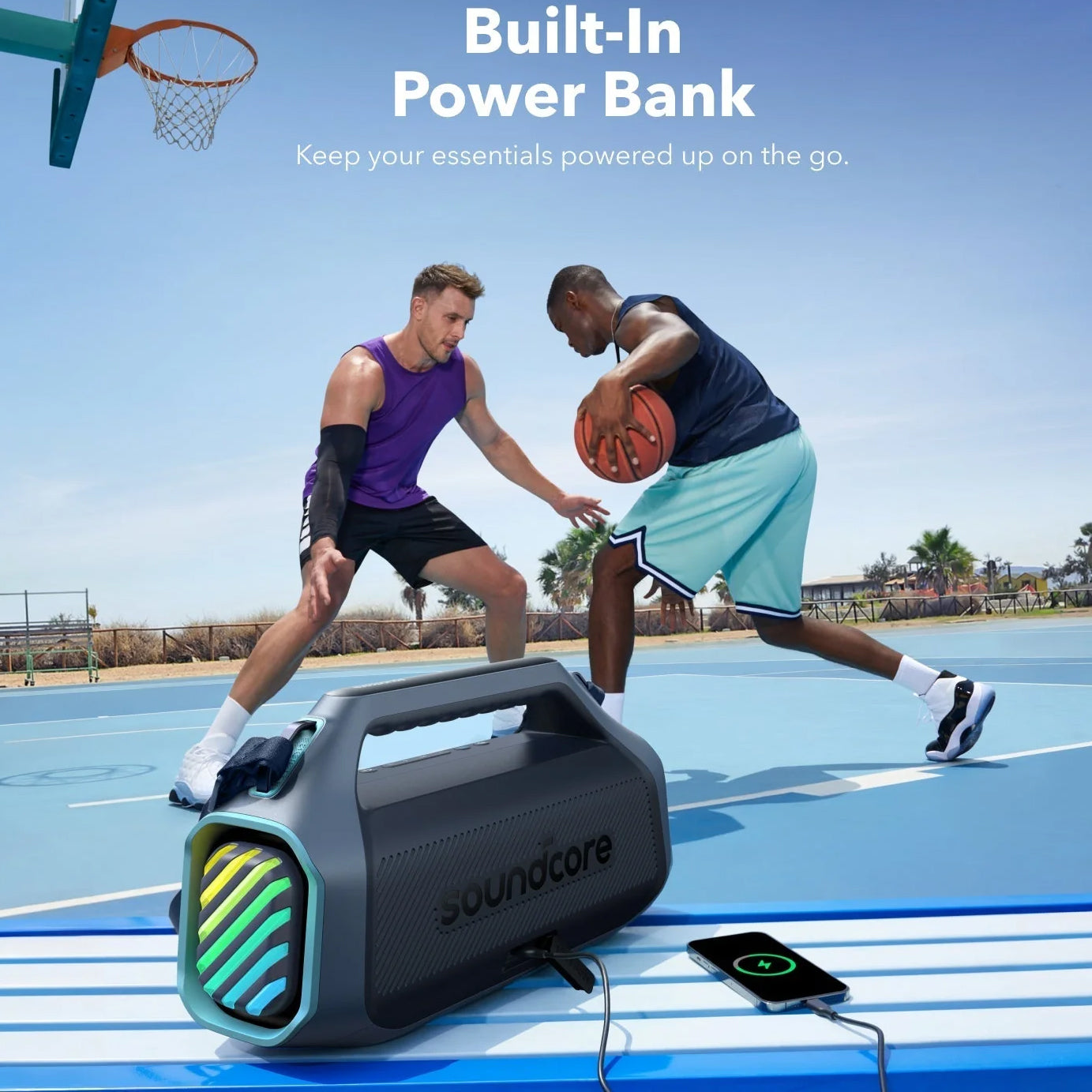 Cassa Portatile Bluetooth Anker SoundCore Boom 2 Plus, 140W, TWS, RGB, Impermeabile, Blu A3134031
