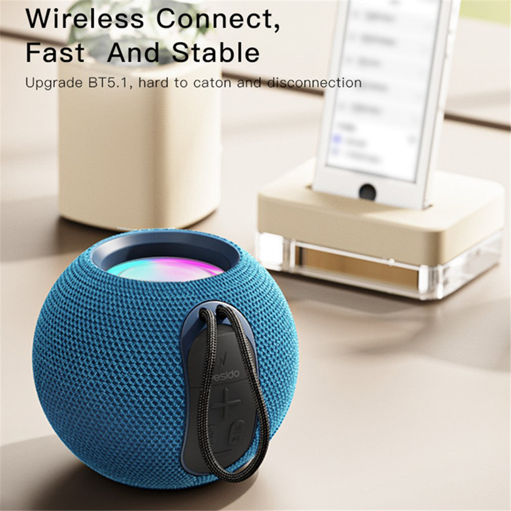 Cassa Portatile Bluetooth Yesido YSW13, 5W, RGB, Blu