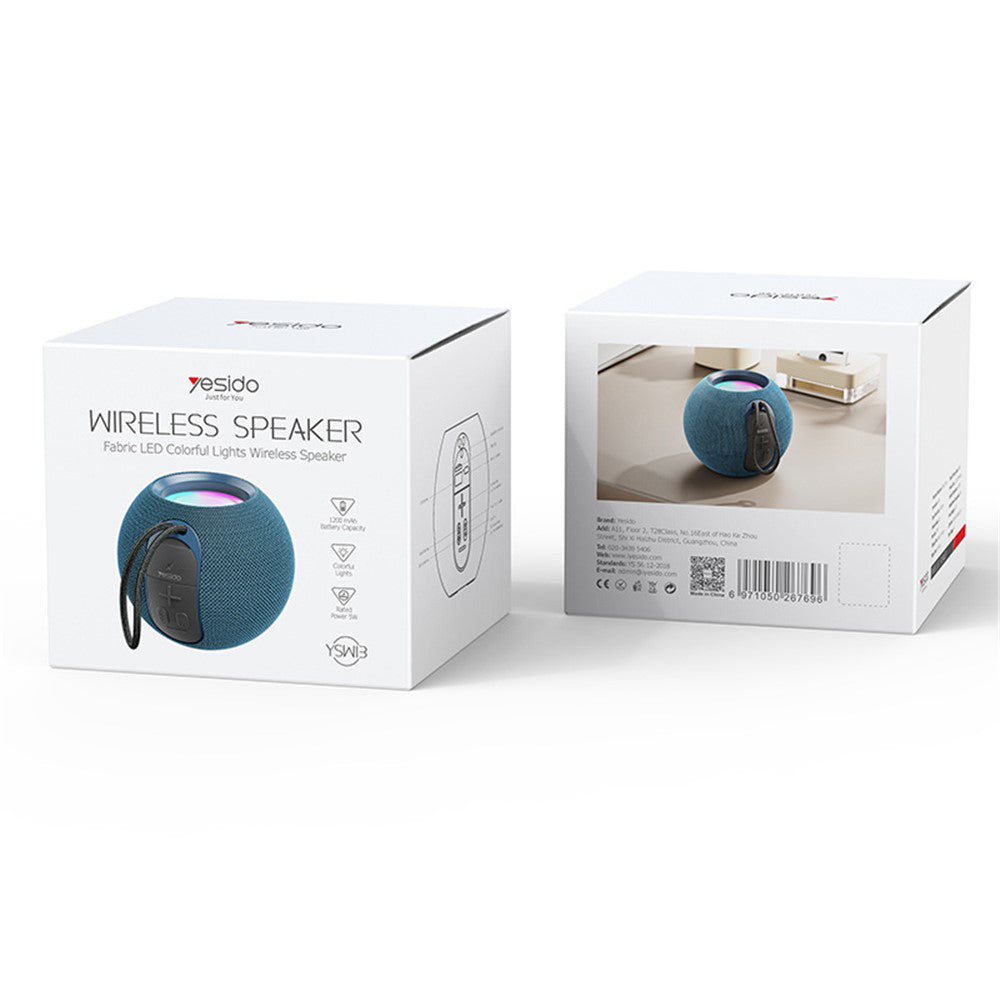 Cassa Portatile Bluetooth Yesido YSW13, 5W, RGB, Blu