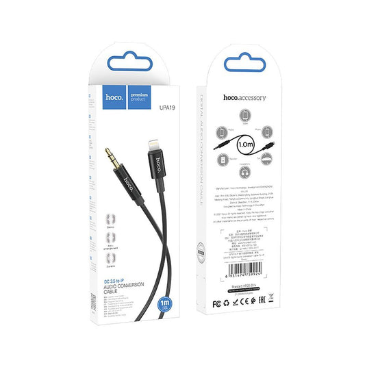 Cavo audio 3,5 mm - Lightning HOCO UPA19, 1 m, nero