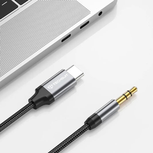 Cavo Audio USB-C - 3.5mm Techsuit AC11 FuseXound, 0.5m, Grigio