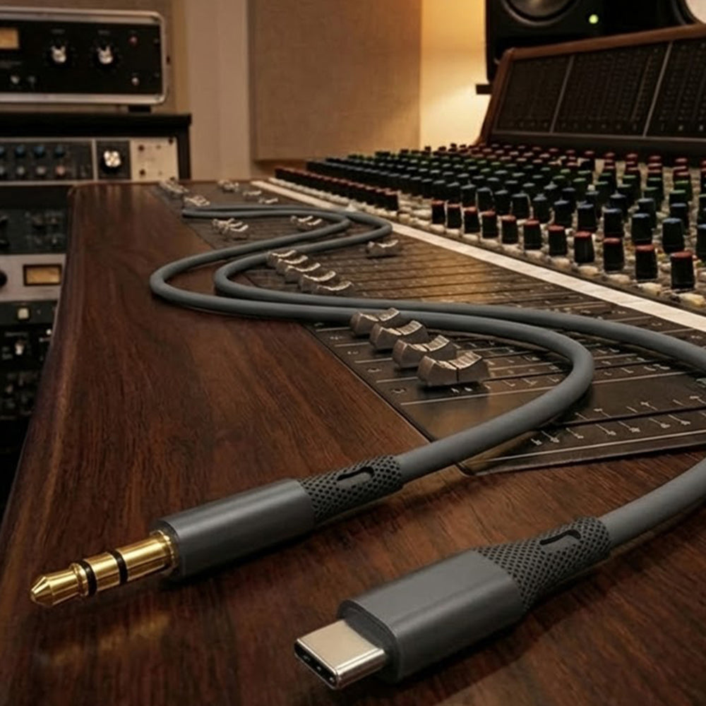 Cavo Audio USB-C - 3.5mm Techsuit AC4 SoundFlex, 1m, Grigio