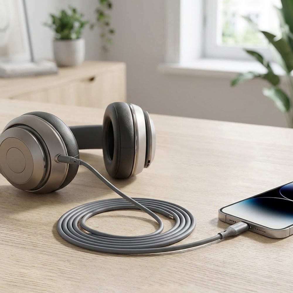 Cavo Audio USB-C - 3.5mm Techsuit AC4 SoundFlex, 1m, Grigio