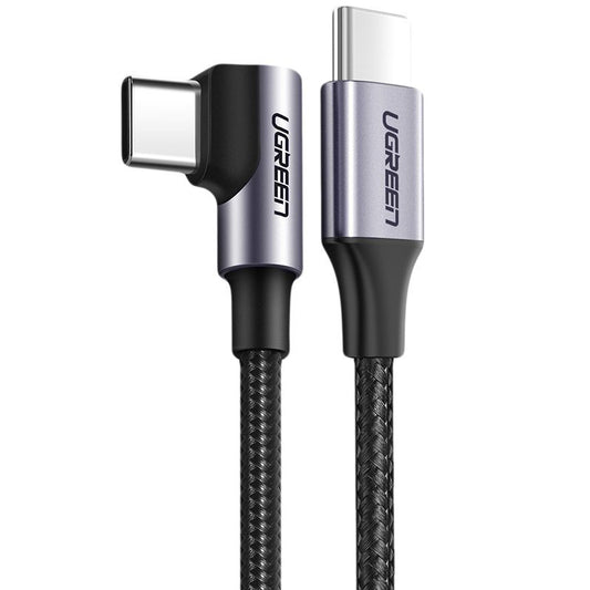 Cavo dati e ricarica USB-C - USB-C UGREEN US255 USB-C angolato, 60W, 2m, grigio