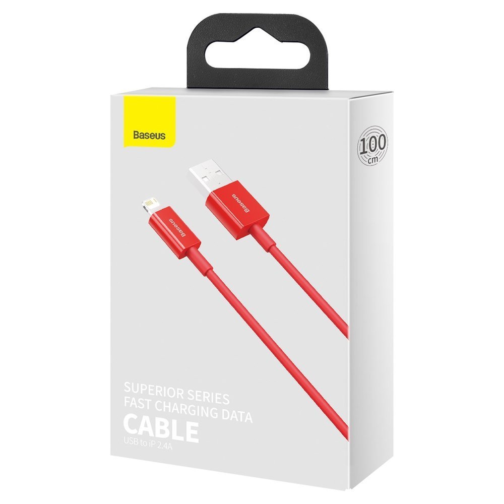 Cavo dati e ricarica USB-A - Lightning Baseus Serie Superior, 20W, 1m, rosso CALYS-A09