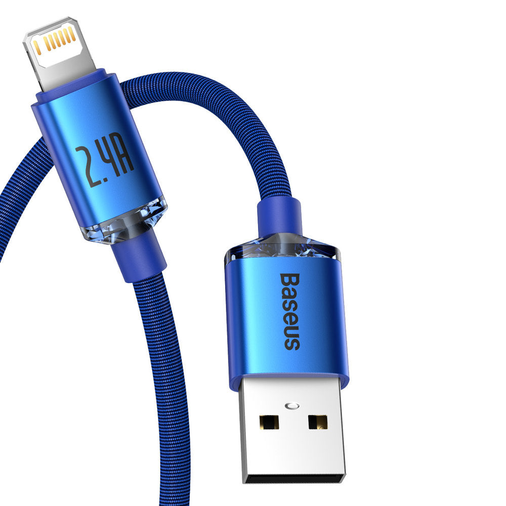Cavo Dati e Ricarica USB-A - Lightning Baseus Crystal Shine Series, 18W, 1.2m, Blu CAJY000003
