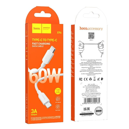 Cavo dati e ricarica USB-C - USB-C HOCO HOCO X96, 60W, 1m, bianco