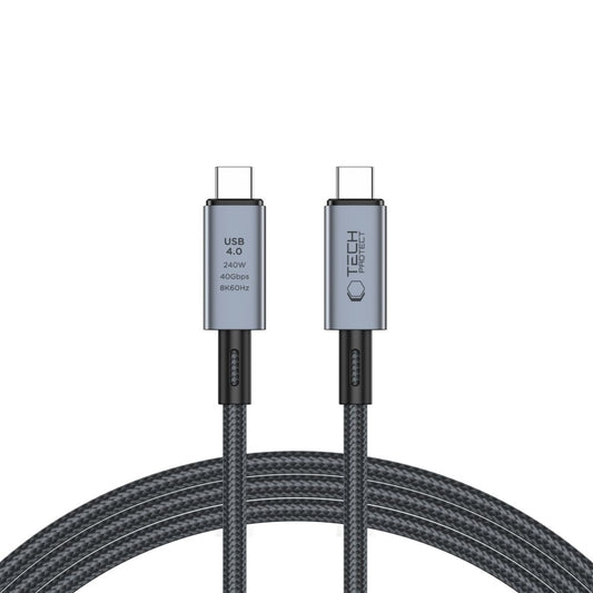 Cavo dati e ricarica USB-C - USB-C Tech-Protect Ultraboost Max, 240W, 2m, grigio