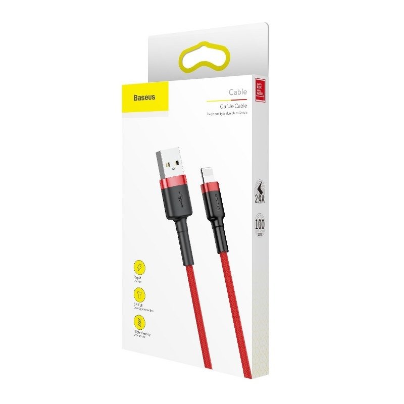 Cavo Dati e Ricarica USB-A - Lightning Baseus Cafule, 18W, 1m, Rosso CALKLF-B09