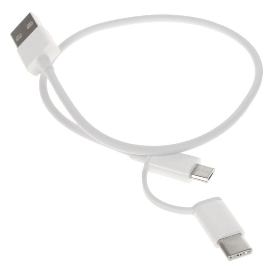 Cavo dati e ricarica USB-A - microUSB / USB-C Xiaomi Mi 2in1, 18W, 0,3 m, bianco SJV4083TY