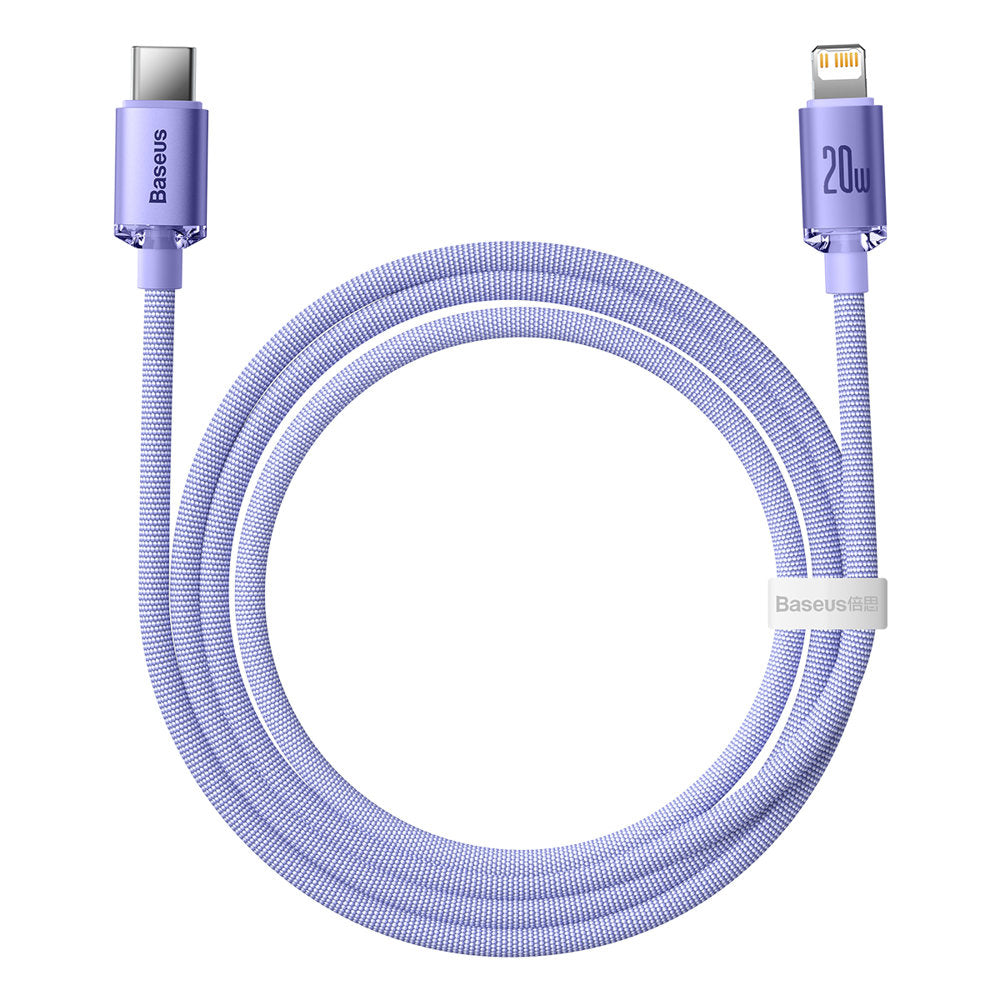 Cavo Dati e Ricarica USB-C - Lightning Baseus Crystal Shine Series, 20W, 1.2m, Viola CAJY000205
